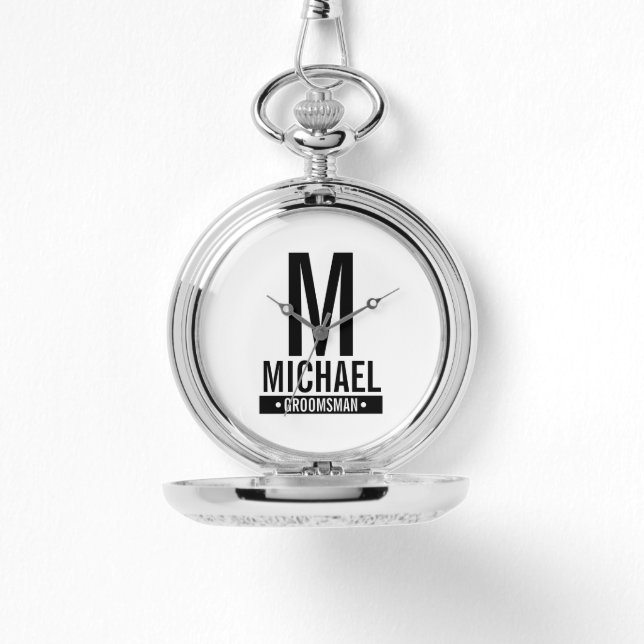 Montre Monogramme et nom du Groomsman personnalisé (Recto)