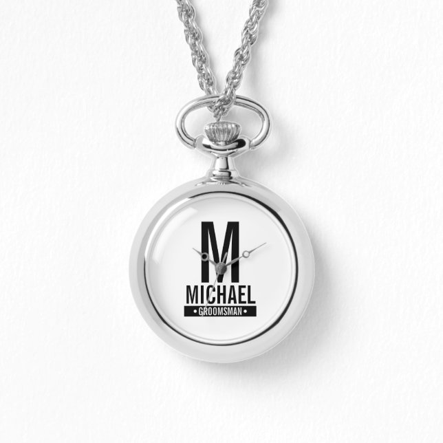 Montre Monogramme et nom du Groomsman personnalisé (Recto)