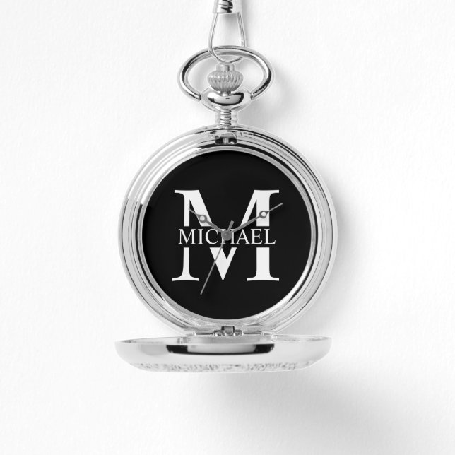 Montre Monogramme et nom personnalisés classiques (Recto)