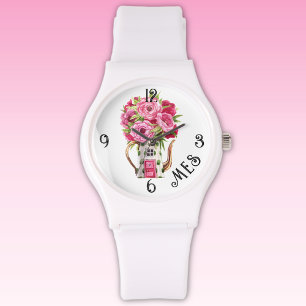 Montre Monogramme, Fairytale Cottage Blanc Bracelet en si