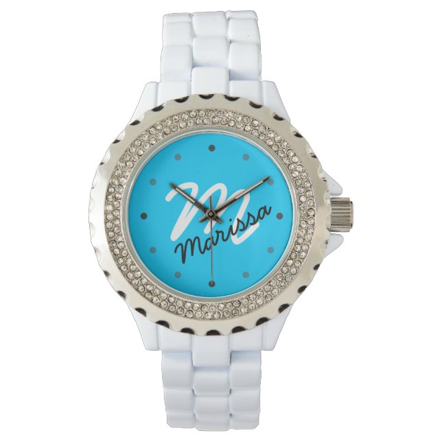 Montre Monogramme féminin personnalisé sportive (devant)