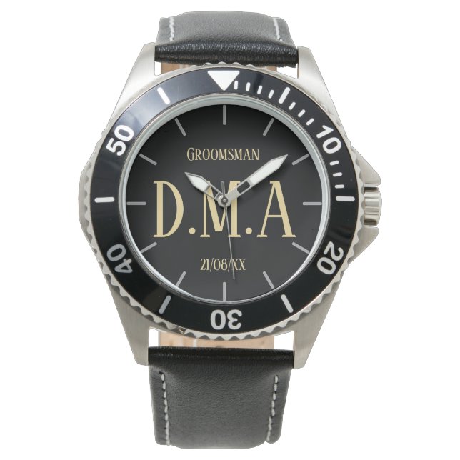 Montre Monogramme Groomsman Bestman Père Groom Bride (devant)