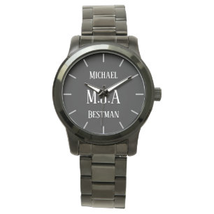 Montre Monogramme Groomsman Bestman Père Groom Bride