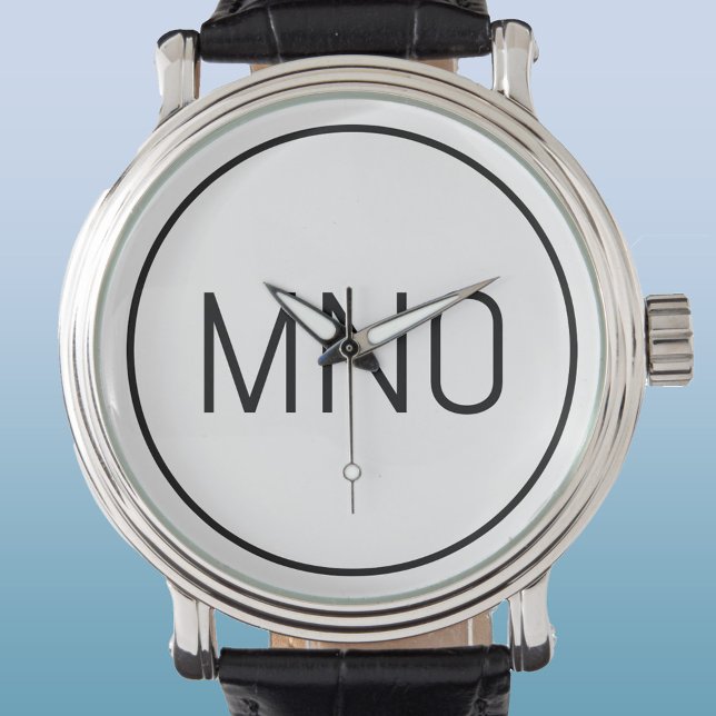 Montre Monogramme initial simple (Simple monogram initial personalized minimalist watch)