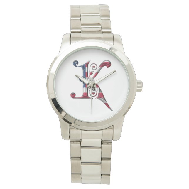 Montre Monogramme K Couleurs du drapeau américain (devant)