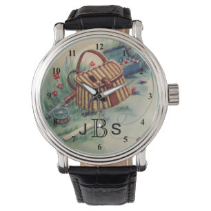 Montre Monogramme masculin vintage du pêcheur   de pêch