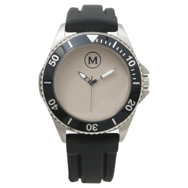 Montre Monogramme minimaliste moderne initial (devant)
