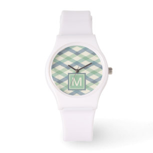 Montre Monogramme   Motif géométrique Pastel