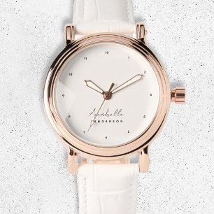 Montre Monogramme Neutre   Moderne Minimaliste Élégant
