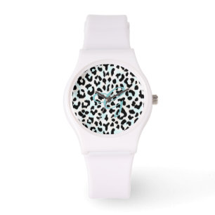 Montre Monogramme noir et blanc chic d'impression de