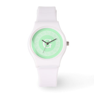 Montre Monogramme principal grec blanc en bon état