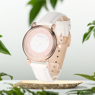 Montre Monogramme rose pâle personnalisé eWatch