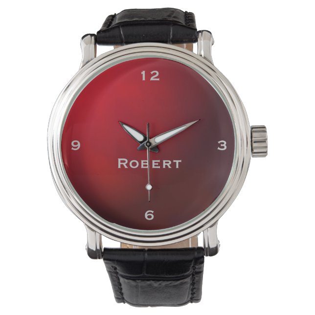 Montre Monogramme rouge à dégradé métallique (devant)