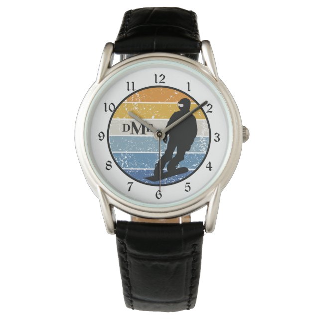 Montre Monogramme Silhouette Snowboardeur Rétro (devant)