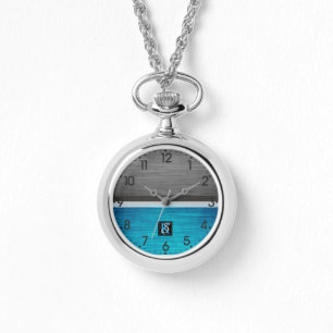 Montre Monogramme simple à deux tons d'origine bleue et 