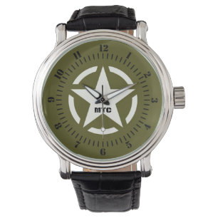 Montre Monogramme Star Décor Vintage Kaki vert