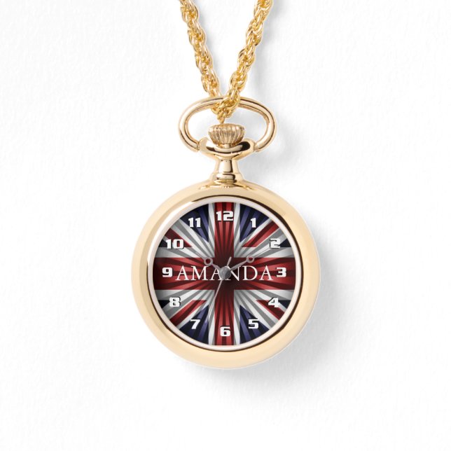 Montre Monogramme tendance Rayons de soleil Union Jack (Recto)