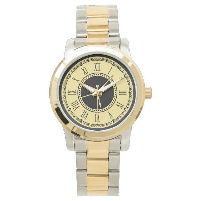Montre Monogramme Unisex Deux tonalités Survol Bracelet M (devant)