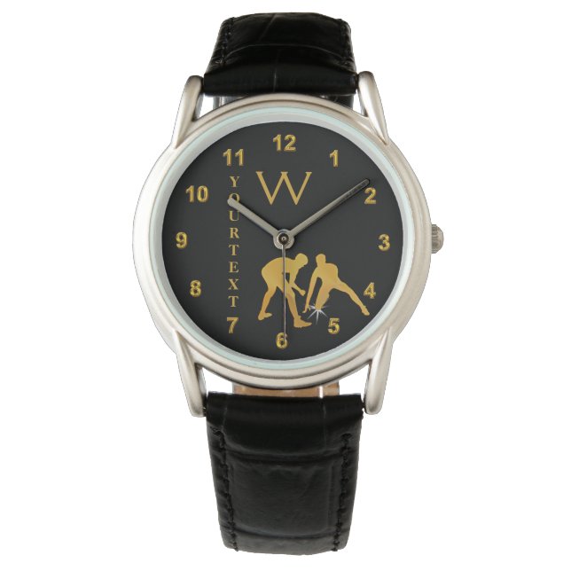 Montre Monogrammes et monocouches de lutte personnalisées (devant)