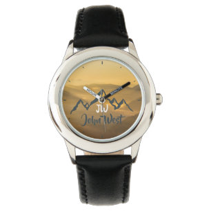 Montre Monographie de montagnes personnalisables Gold sun