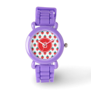 Montre Monographie de motifs de fraise blanche et rouge m