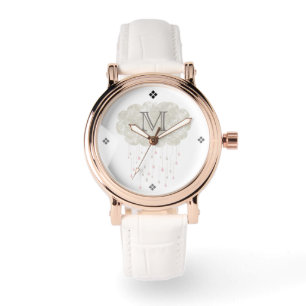 Montre Monographie rose nuage souriant
