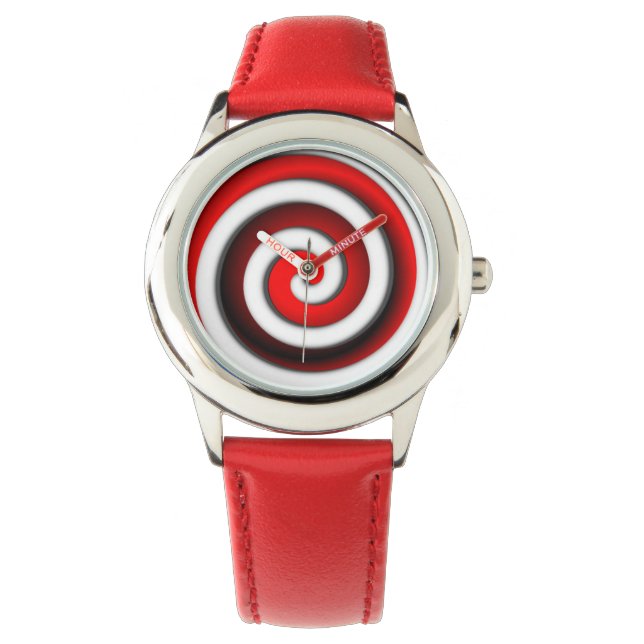 Montre Montre-poignet cool rouge hypnotique (devant)