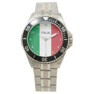 Montre Montre-poignet pour hommes avec drapeau d'Italie