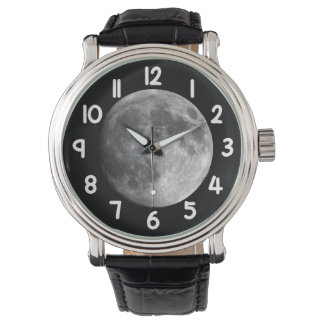 Montre Moon Wrist Watch – Black Night Sky Space Timepiece