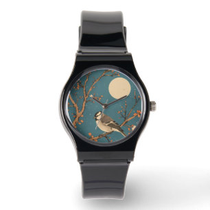 Montre Moonlit Bird on Blossom Branch