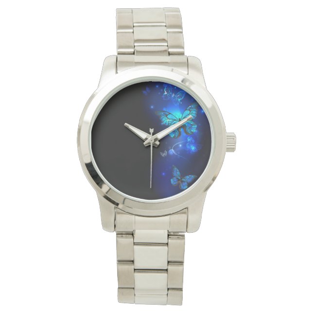 Montre Morpho Butterfly in the Dark Background (devant)