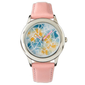 Montre Mosaïque Aquarelle Pastel Azulejo – Portuga