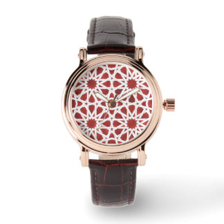 Montre Mosaïque marocaine rouge