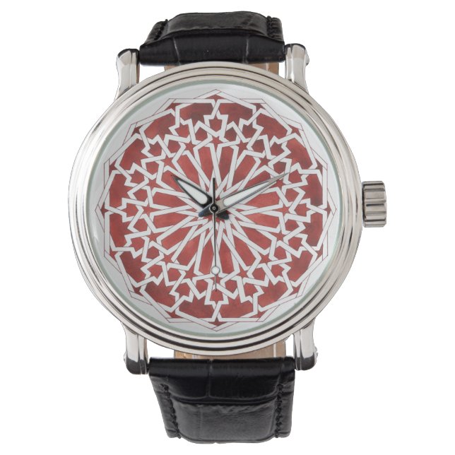 Montre Mosaïque marocaine rouge ALCAZAR (devant)