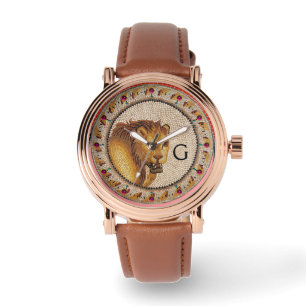 MONTRE MOSAÏQUES ROMAINES ANTIQUE / MONOGRAMME DE LION