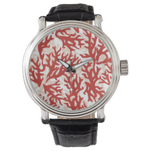 Montre Motif 2 de corail rouge
