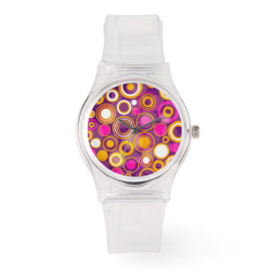Montre Motif à points violet Polka