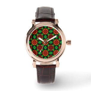 Montre Motif Abstrait Floral Moderne Bohème Élégant #504