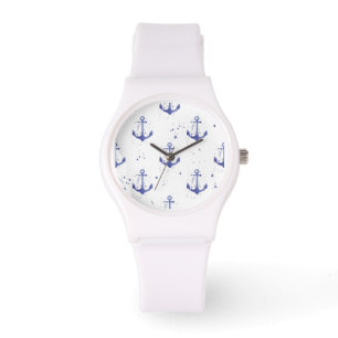 Montre Motif Ancre aquarelle 2