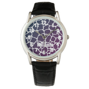 Montre Motif animal bleu hommes