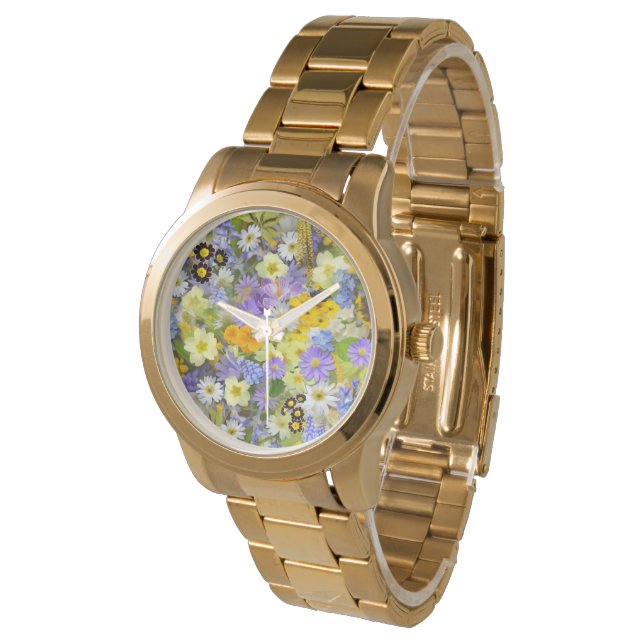 MONTRE MOTIF ARRIÈRE - PLAN FLORAL MULITCOLORED (Incliné)