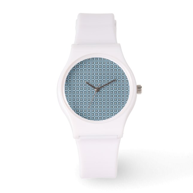 Montre Motif Art déco bleu (Recto)