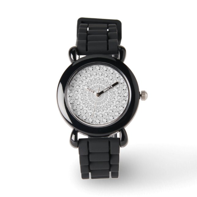 Montre Motif Cercles de Parties scintillant de diamants b (Recto)