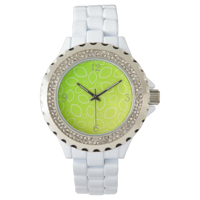 Montre motif citron vert frais d'été (devant)