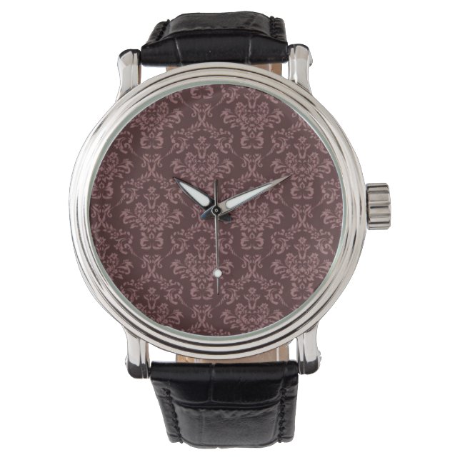 Montre Motif damassé pourpre foncé (devant)