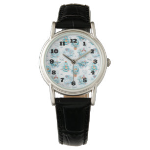 Montre Motif d'aquarelle de la belle baleine nautique