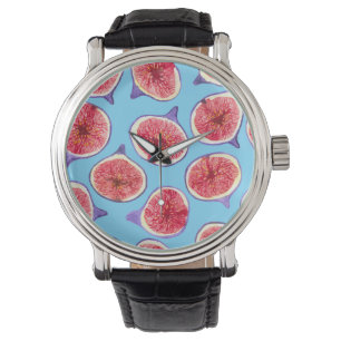 Montre Motif d'aquarelle des tranches de fibres