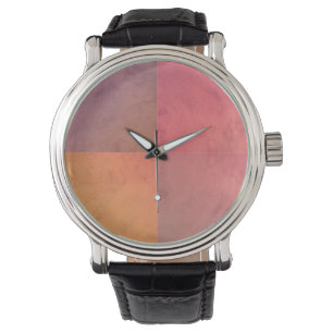 Montre Motif d'aquarelle rose orange rouge pastel