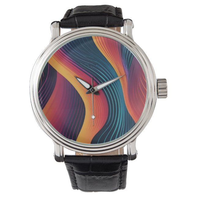 Montre motif d'art des lignes Abstraites (devant)