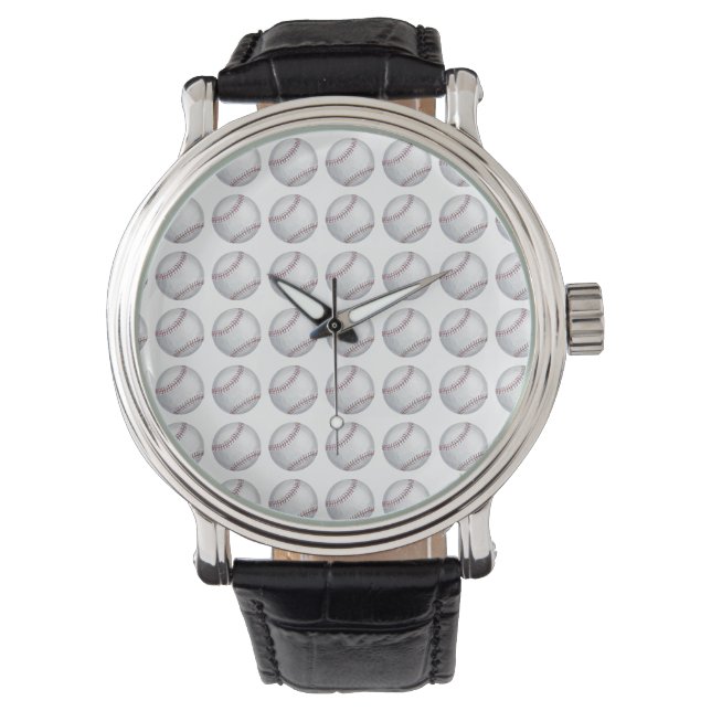 Montre Motif de baseball peint (devant)